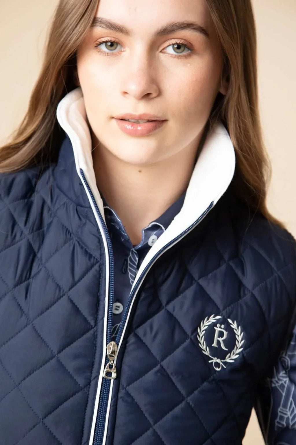 Florence Quilted Vest | Embroidered