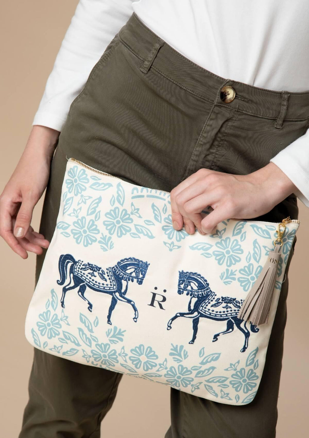 Embroidered Pouch | Flower Horses