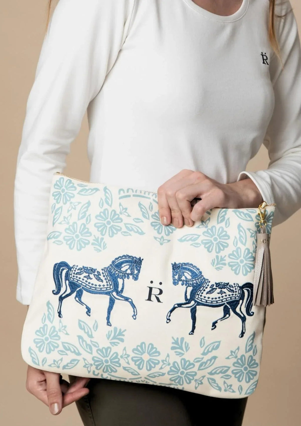 Embroidered Pouch | Flower Horses