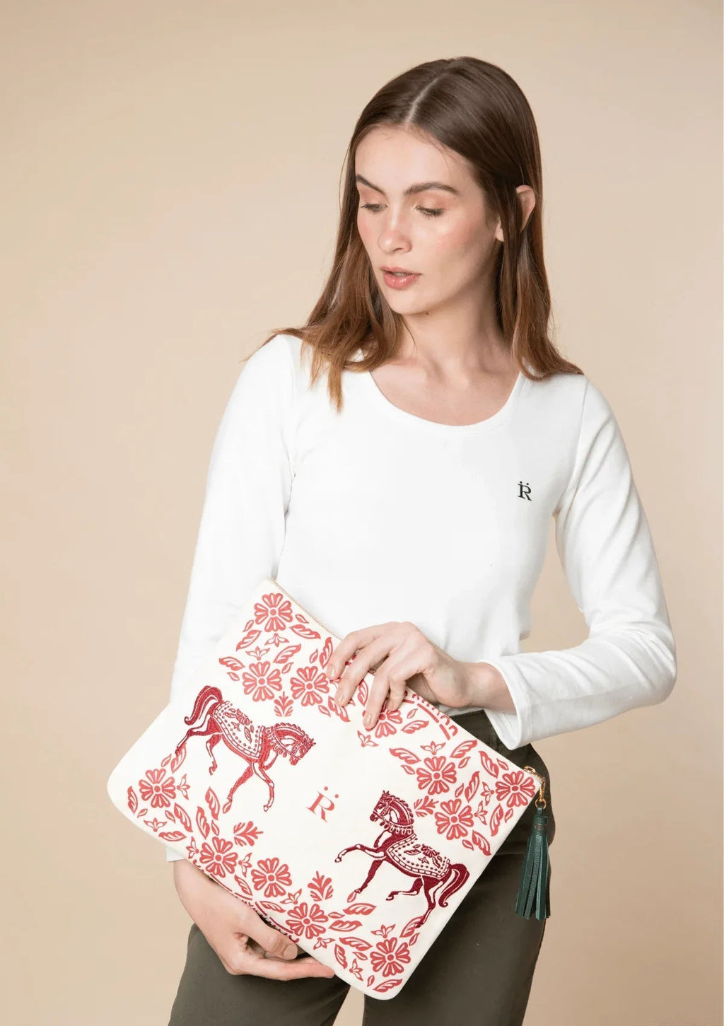 Embroidered Pouch | Flower Horses