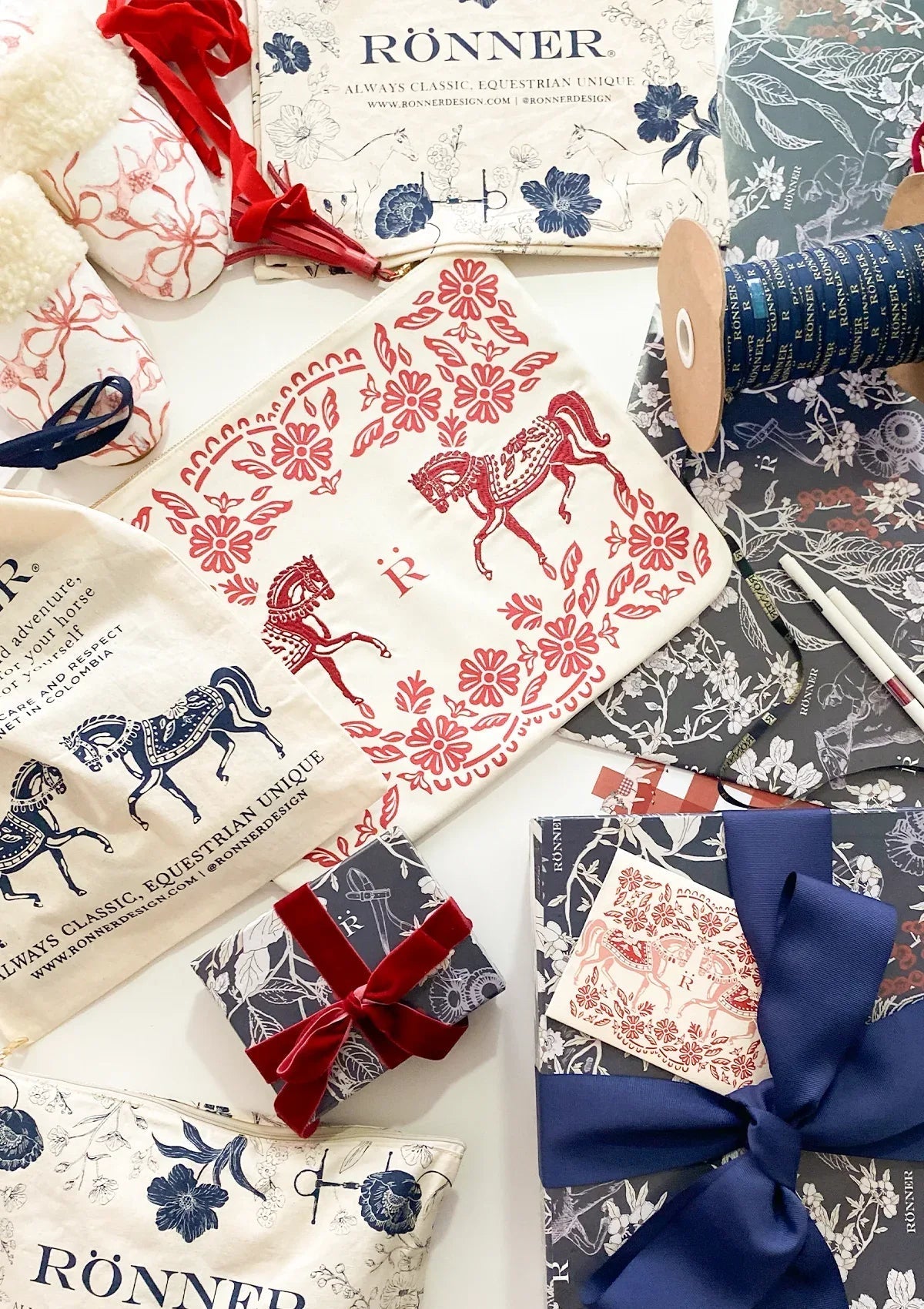 Embroidered Pouch | Flower Horses
