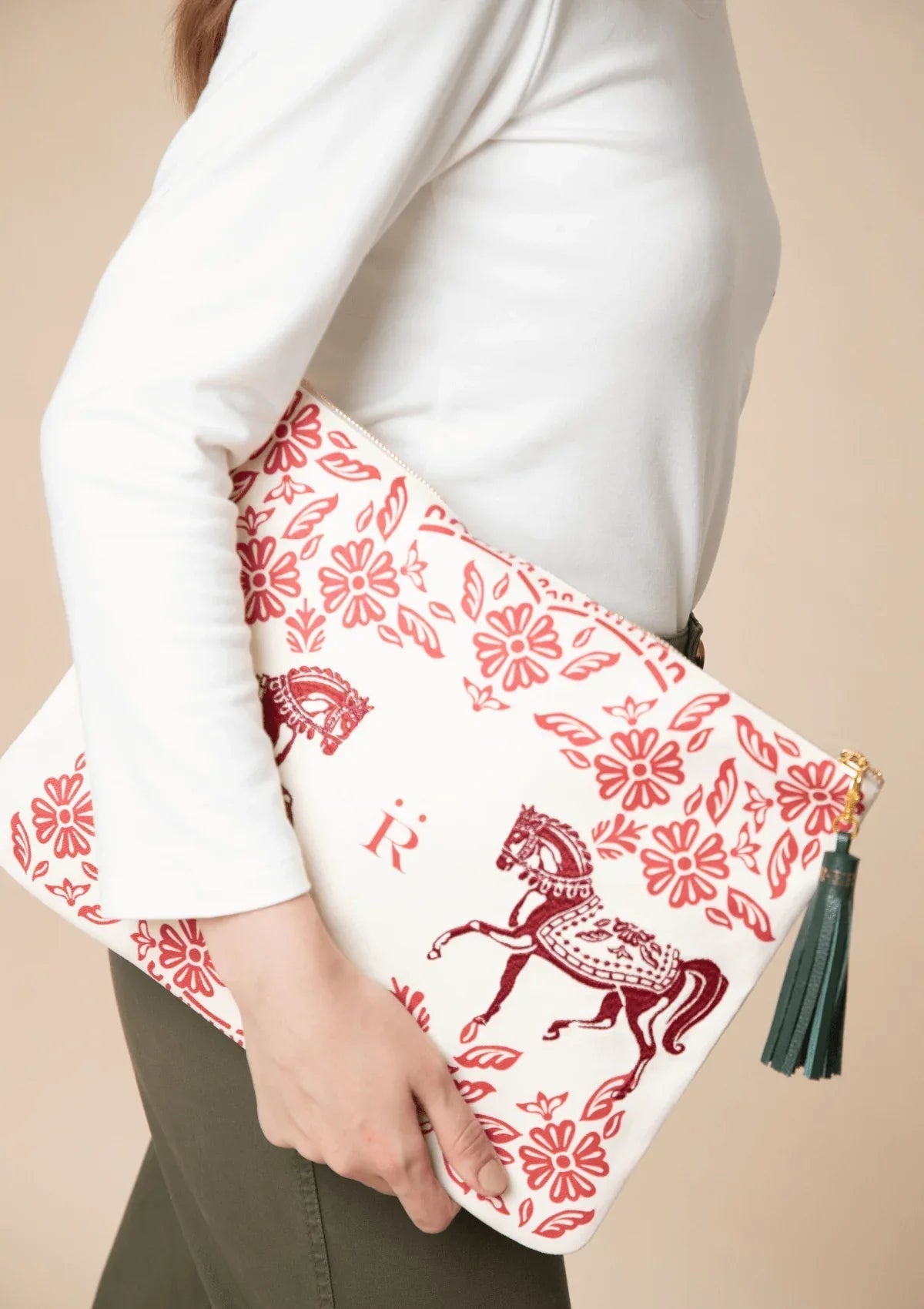 Embroidered Pouch | Flower Horses