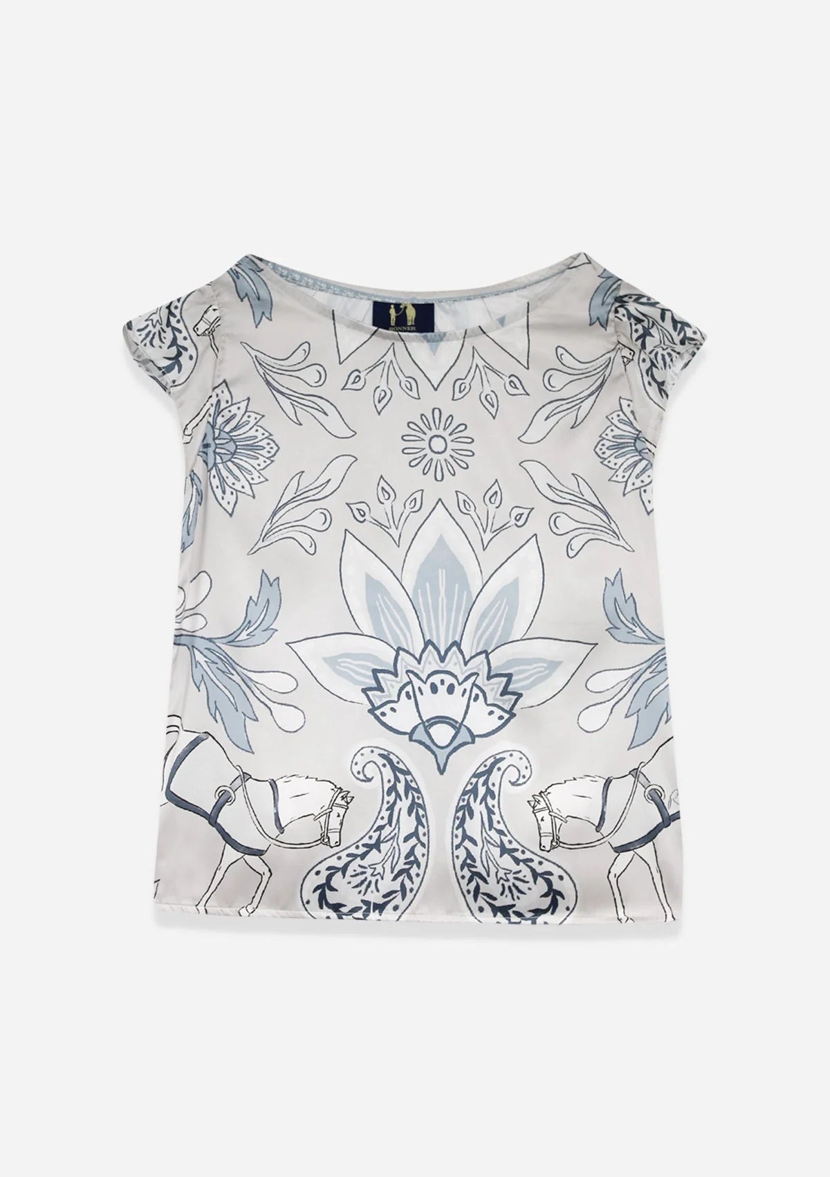 Galatea Blouse | Lilyrose print | Steel | Sample