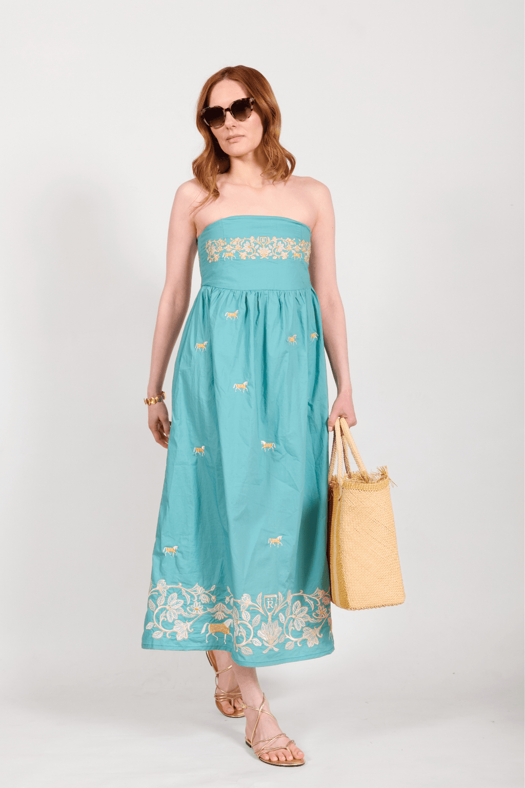 Garland Embroidered Cotton Dress