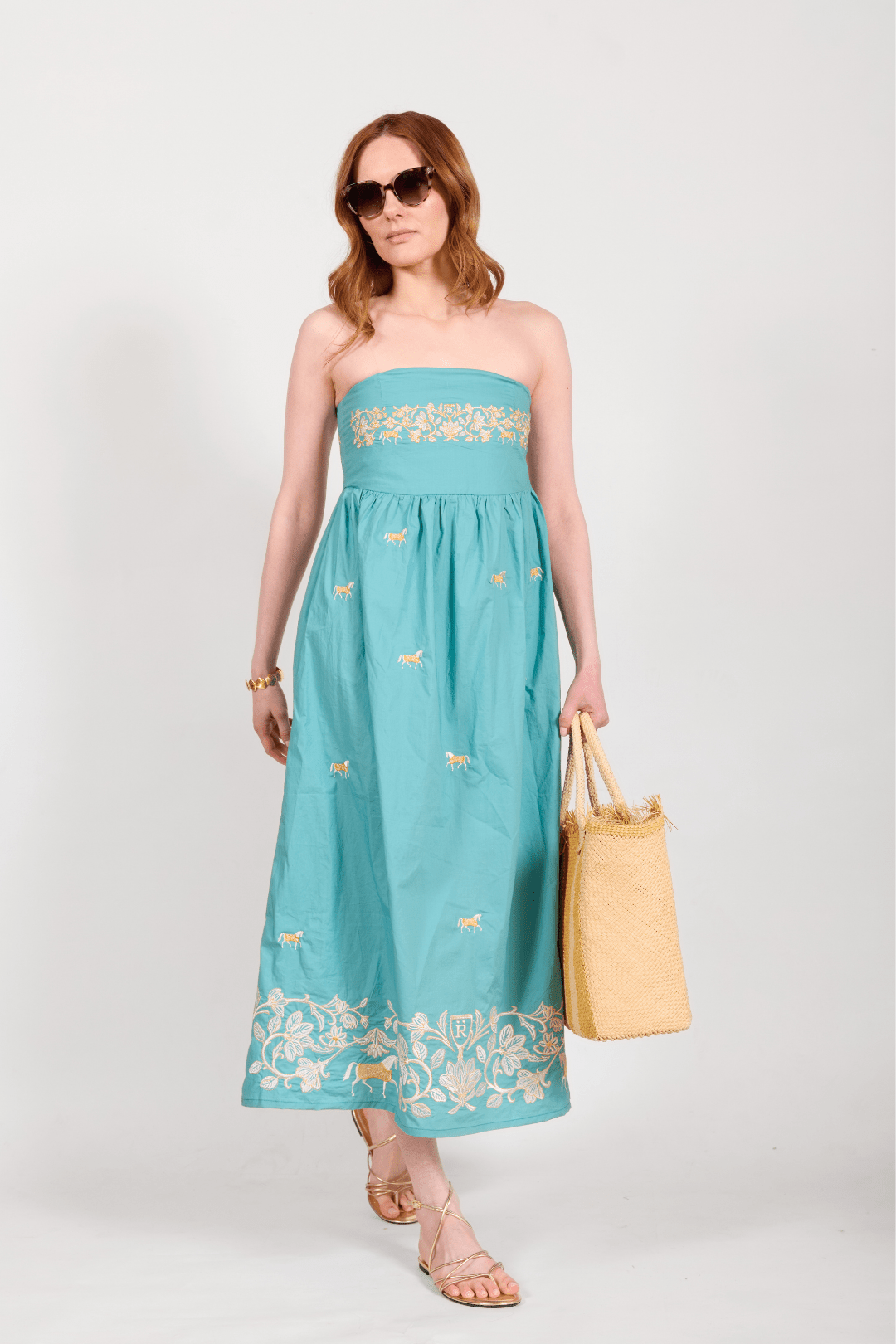 Garland Embroidered Cotton Dress