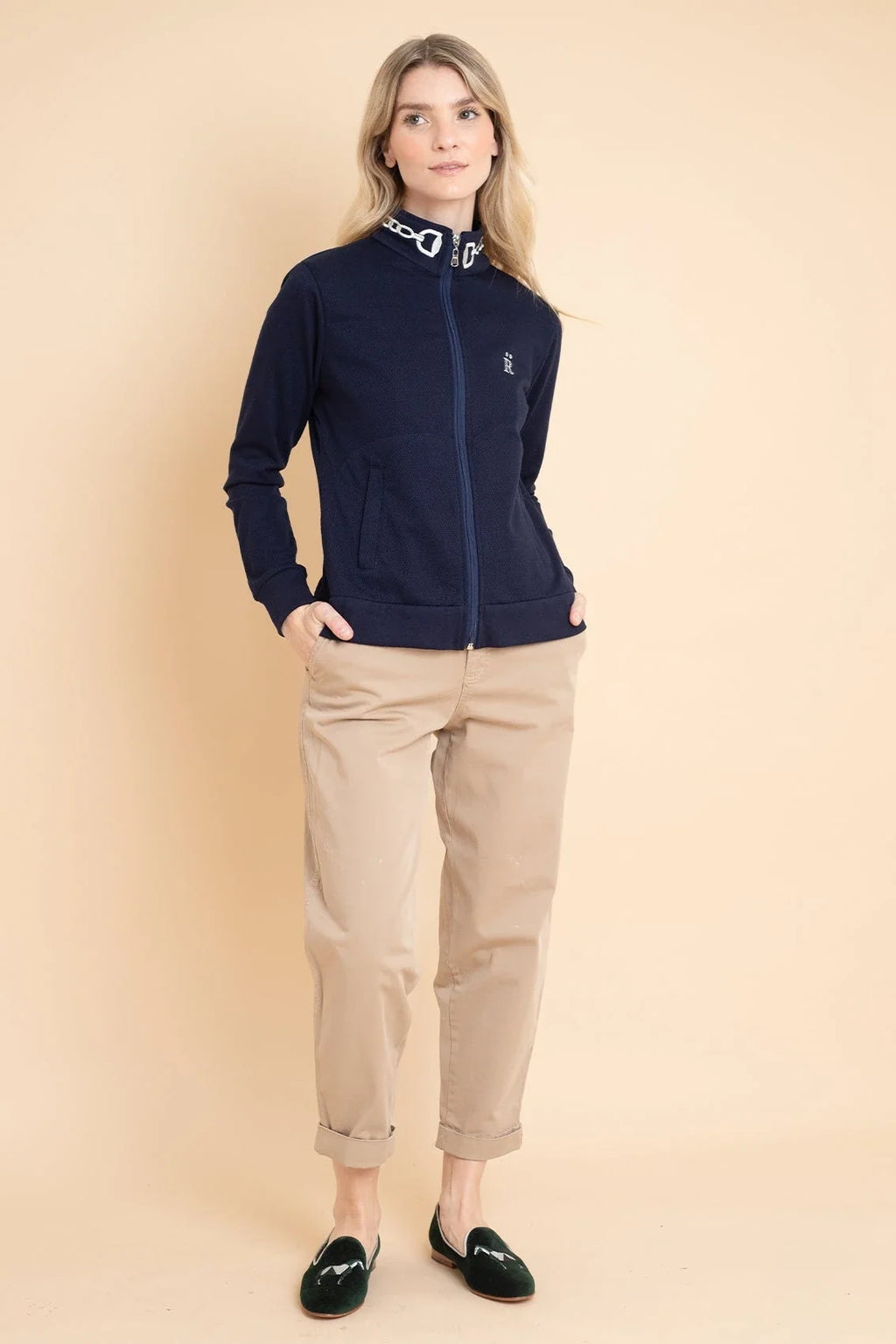 Harmonia Embroidered Zip-Up Jacket