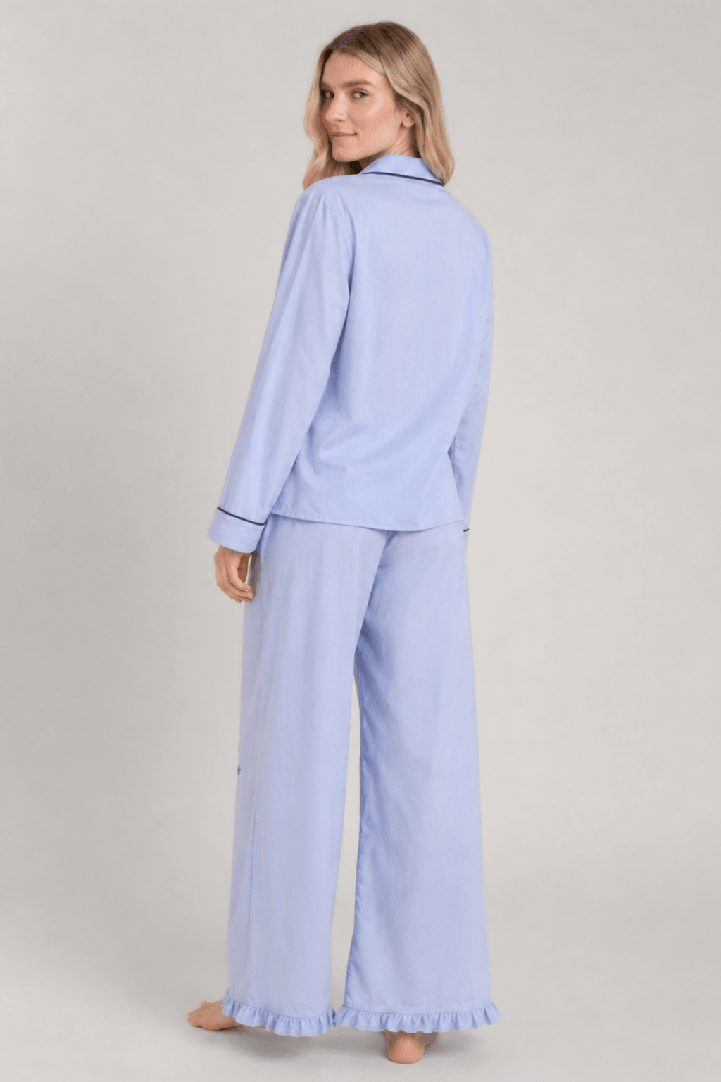 Horse Year Pajama - Embroidered - Blue on Blue