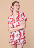 Whisper PJ’s Set | Short Sleeve |Horsebond Print Red & White |