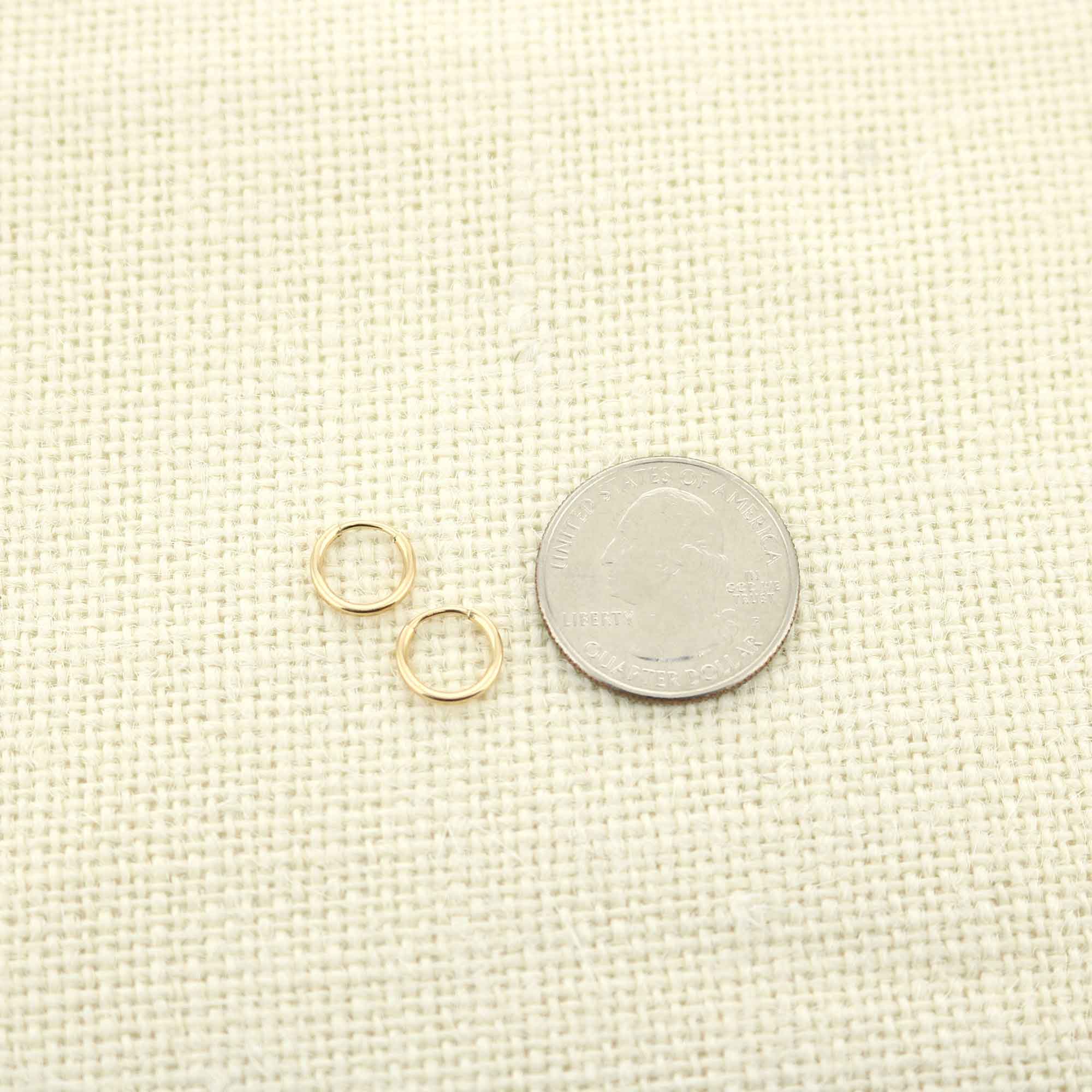 14k Yellow Gold Filled Hoop Earrings 10 Mm