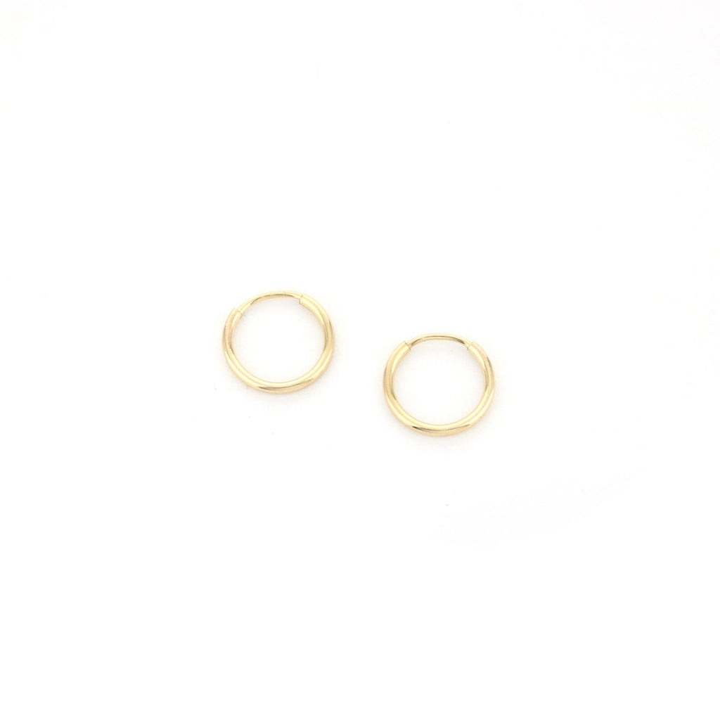 14k Yellow Gold Filled Hoop Earrings 12 Mm