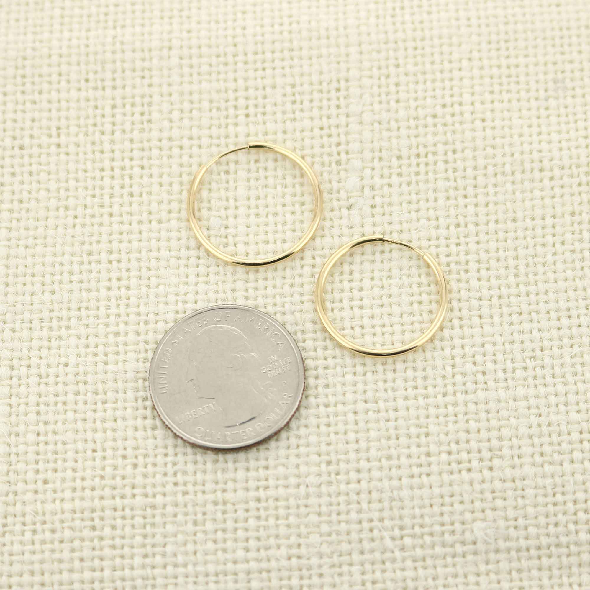 14k Yellow Gold Filled Hoop Earrings 20 Mm