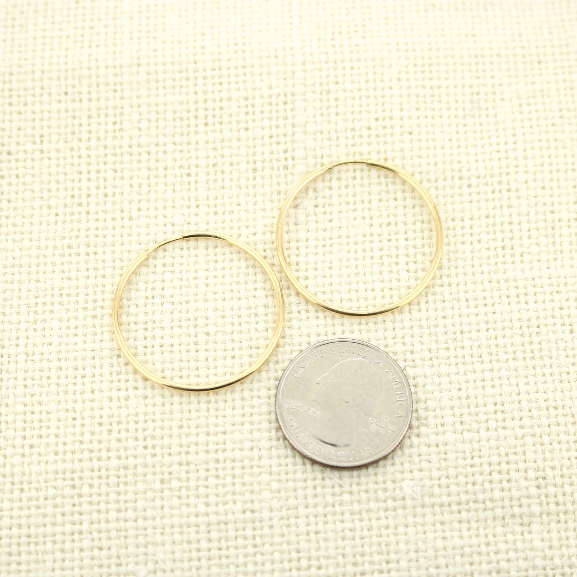 14k Yellow Gold Filled Hoop Earrings 30 Mm