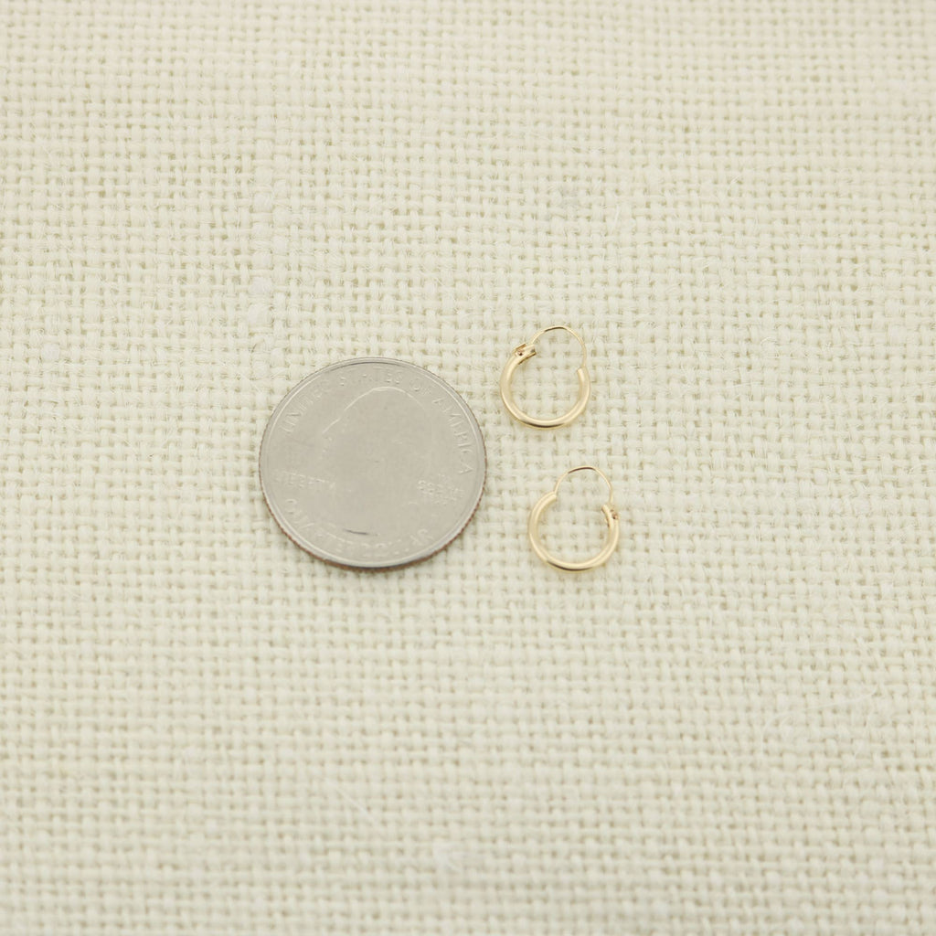 14k Yellow Gold Filled Hoop Earrings 10 Mm