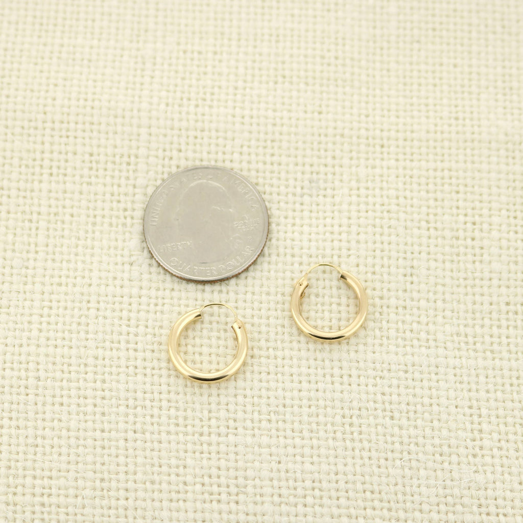 14k Yellow Gold Filled Hoop Earrings 16 Mm