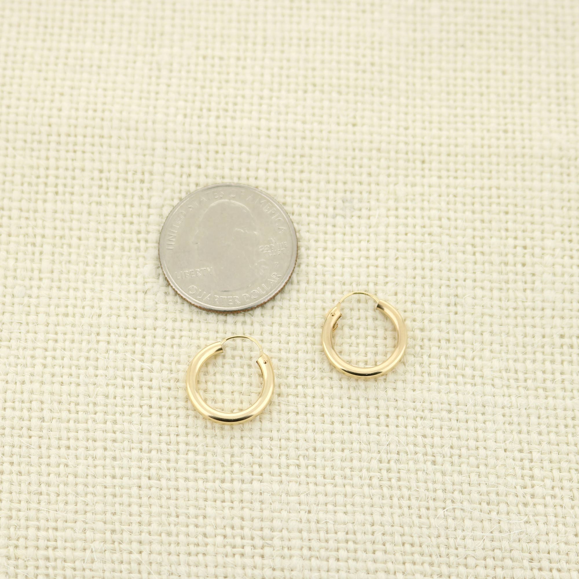 14k Yellow Gold Filled Hoop Earrings 16 Mm