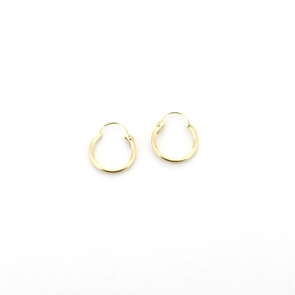 14k Yellow Gold Filled Hoop Earrings 12 Mm