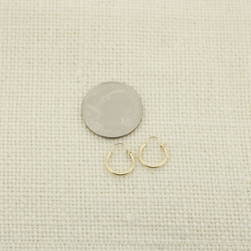 14k Yellow Gold Filled Hoop Earrings 12 Mm