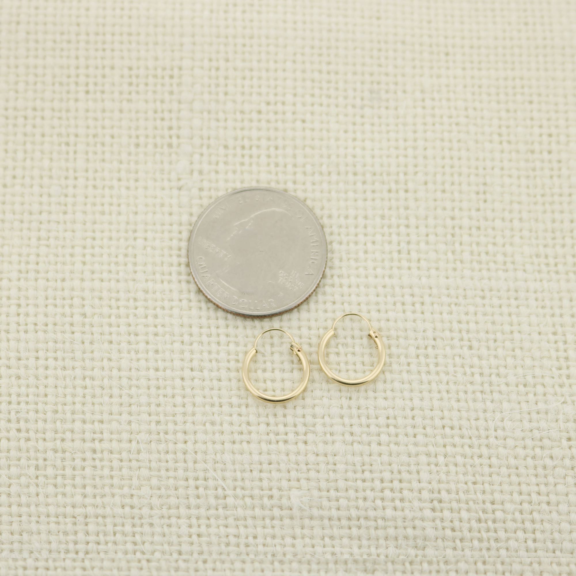 14k Yellow Gold Filled Hoop Earrings 12 Mm