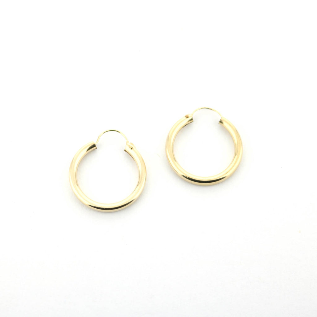 14k Yellow Gold Filled Hoop Earrings 18 Mm