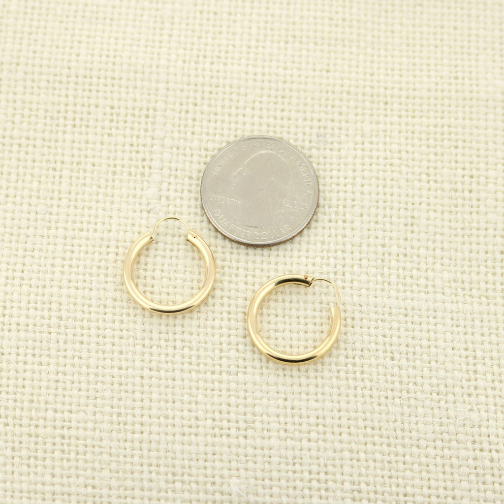 14k Yellow Gold Filled Hoop Earrings 18 Mm