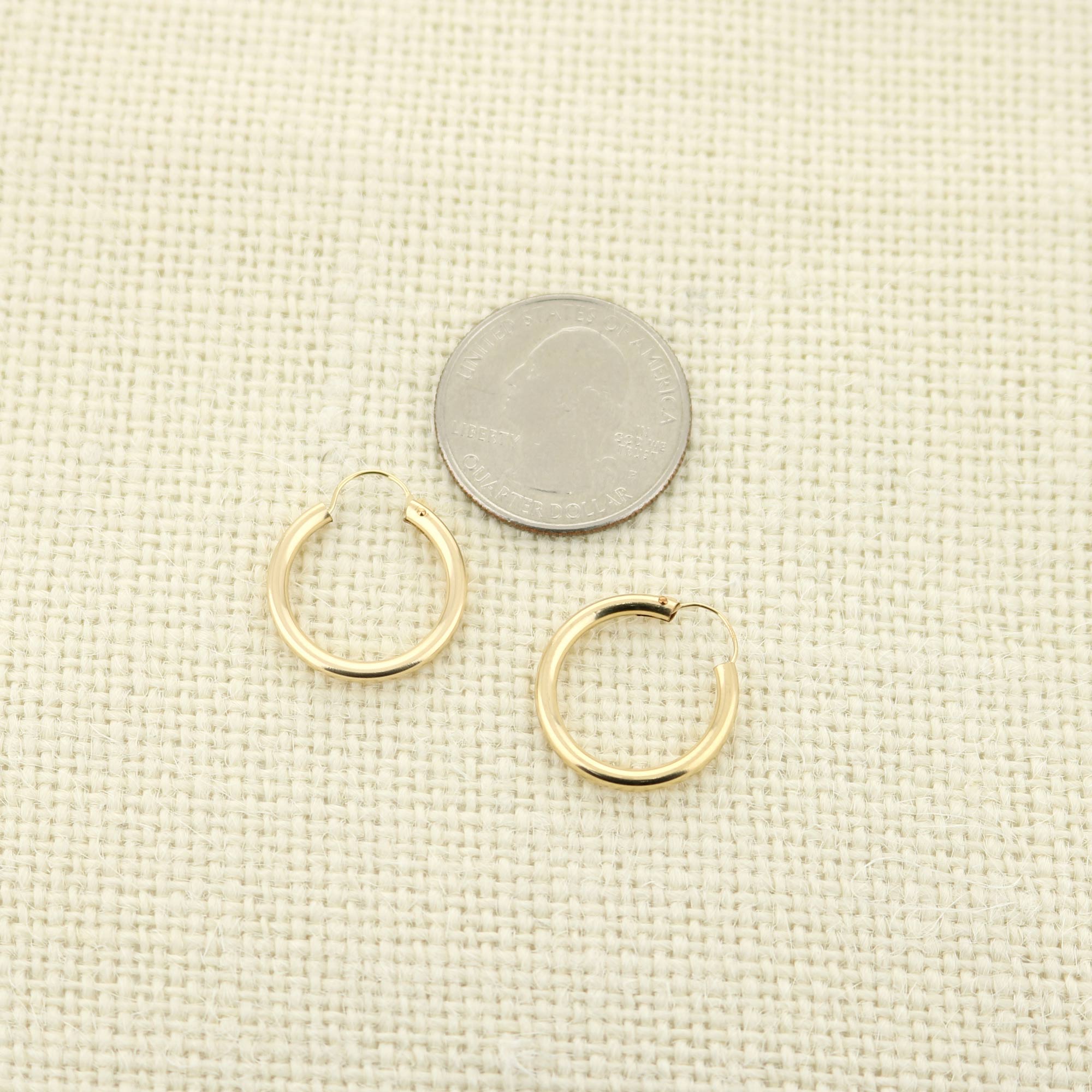 14k Yellow Gold Filled Hoop Earrings 18 Mm