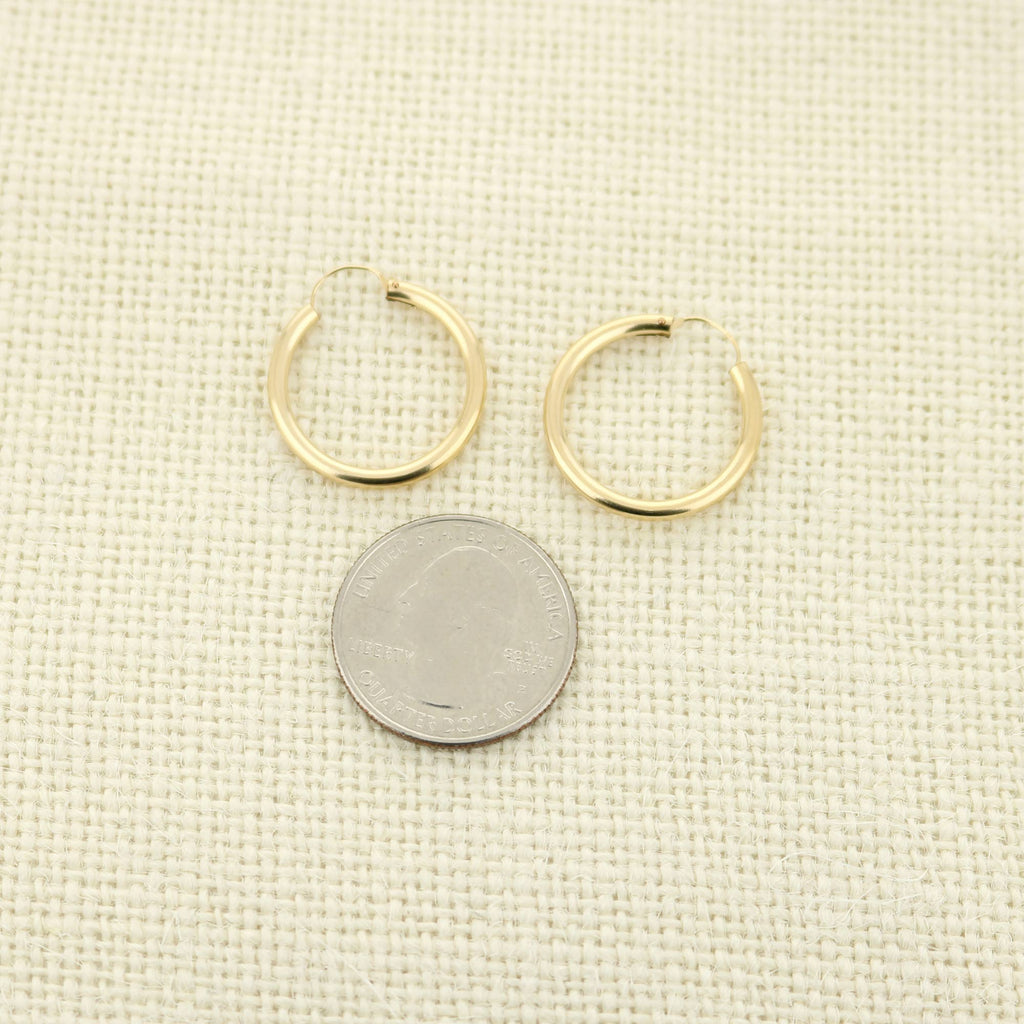 14k Yellow Gold Filled Hoop Earrings 22 Mm