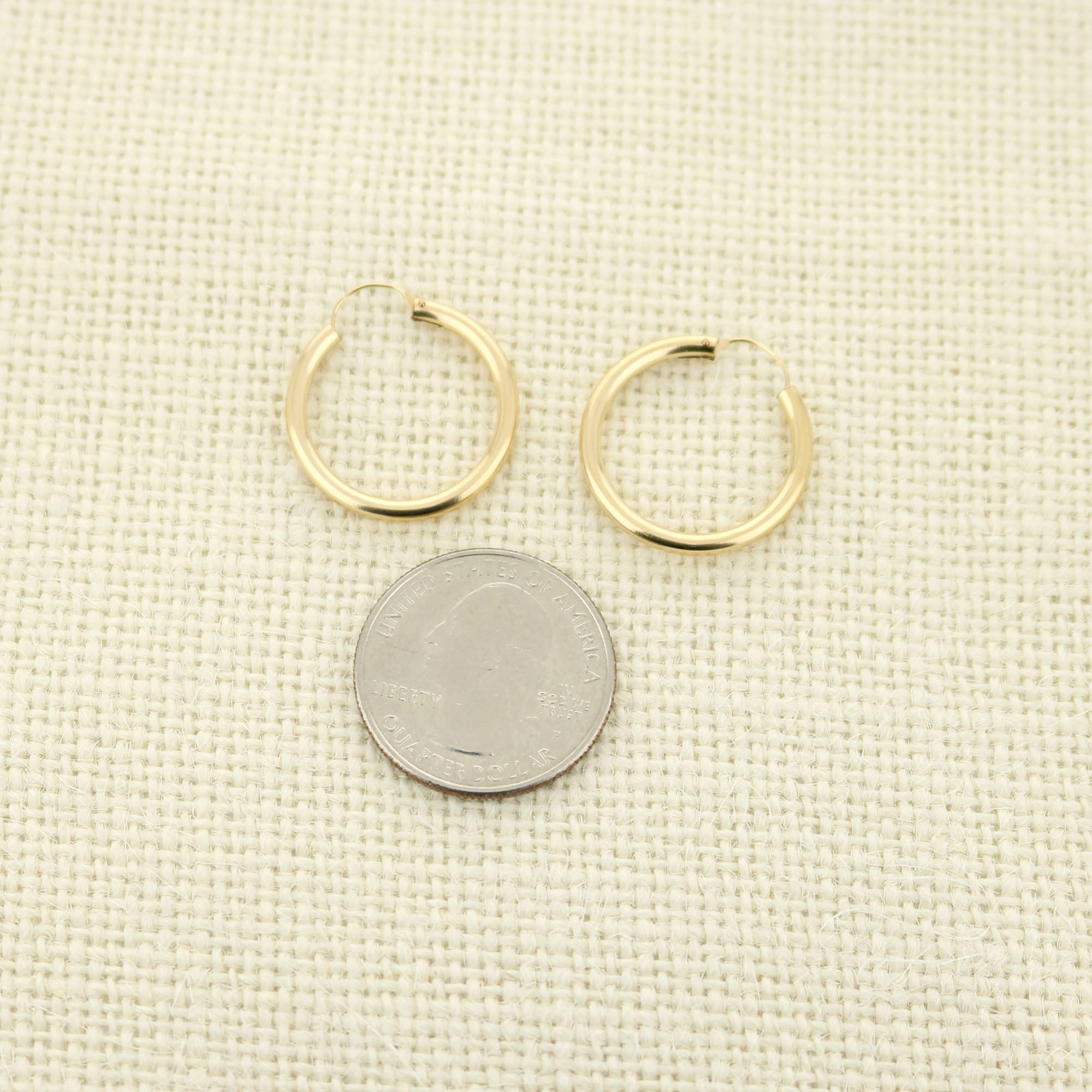 14k Yellow Gold Filled Hoop Earrings 22 Mm