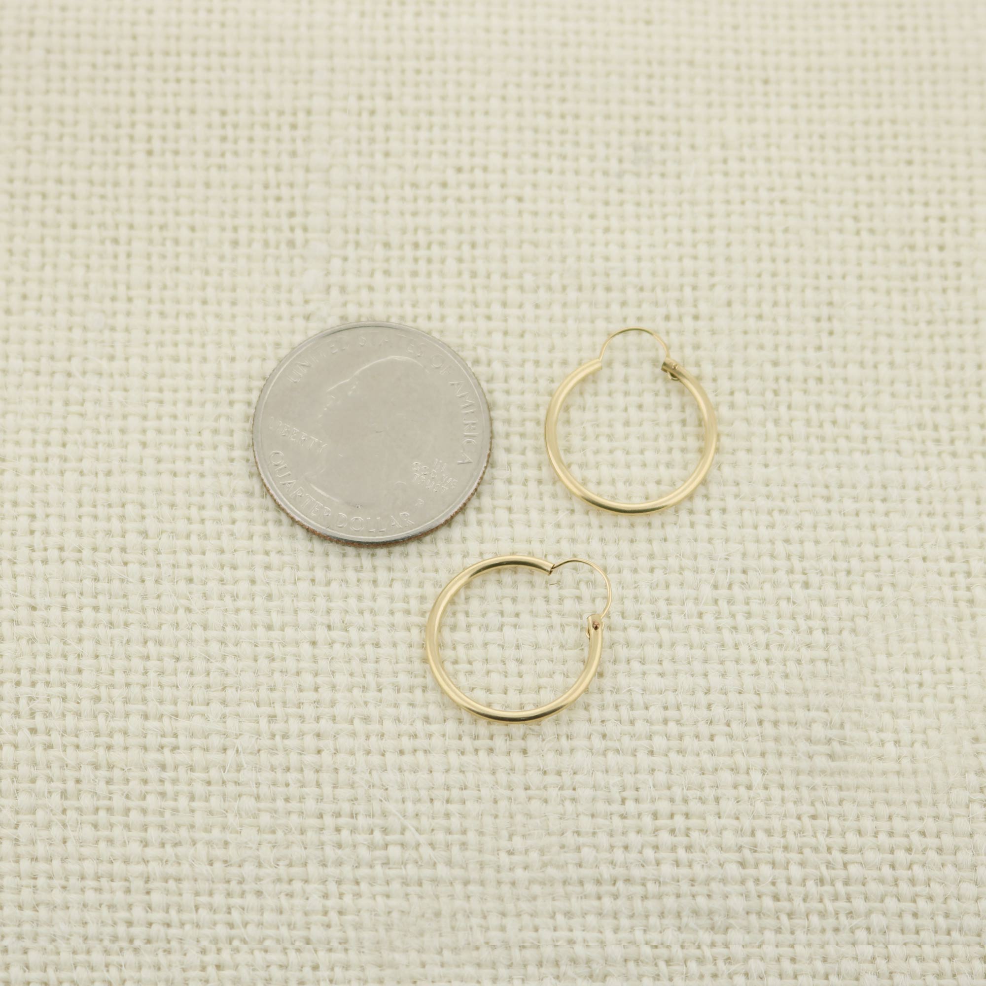 14k Yellow Gold Filled Hoop Earrings 18 Mm