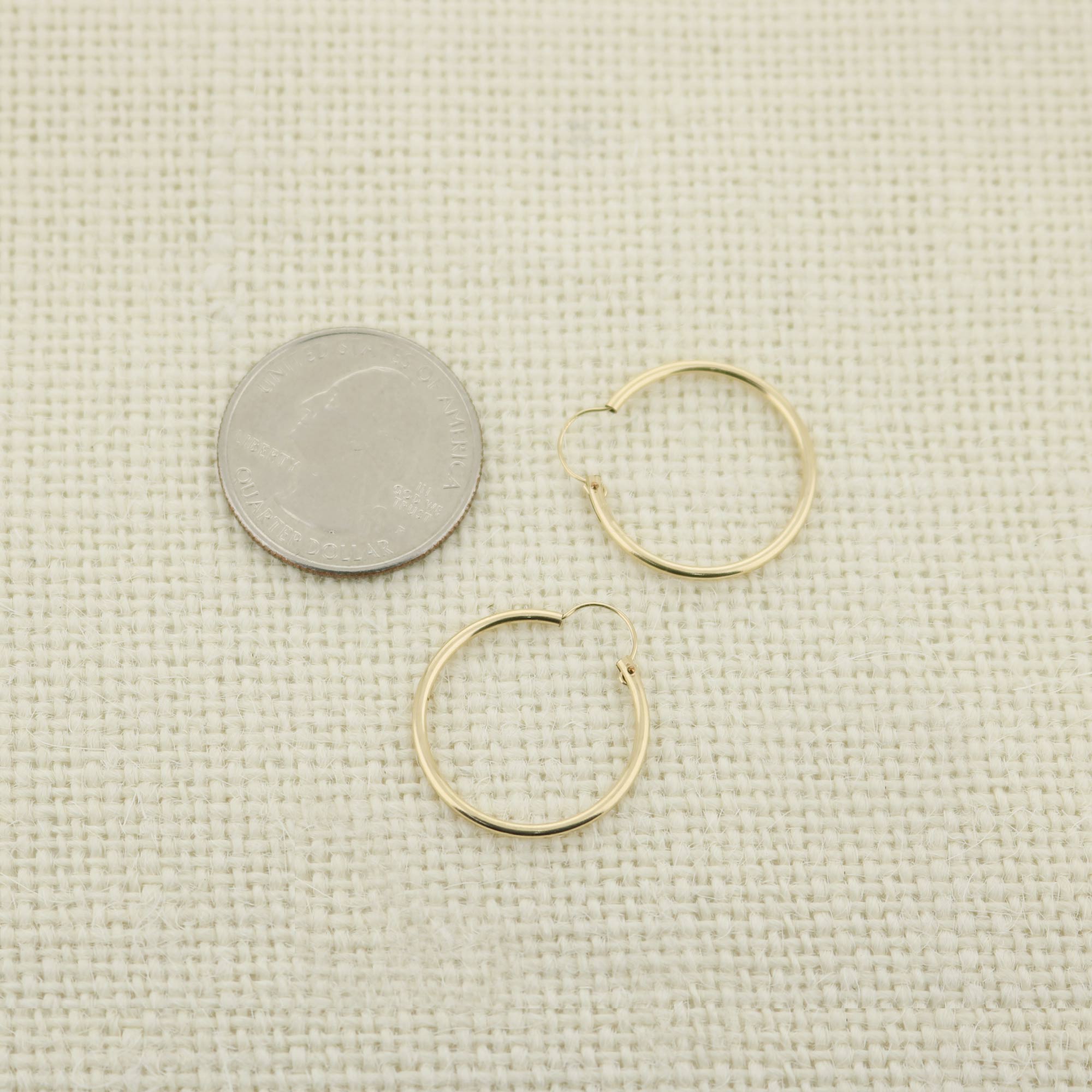14k Yellow Gold Filled Hoop Earrings 20 Mm