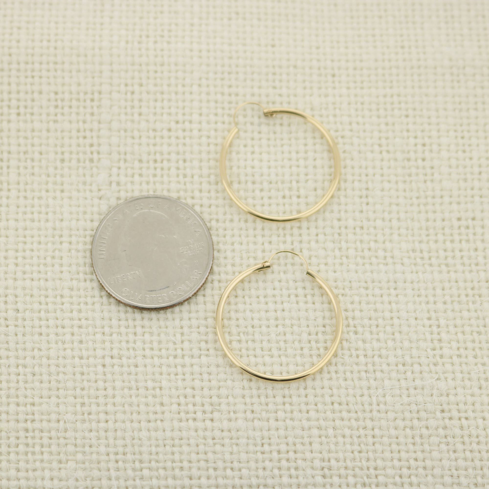14k Yellow Gold Filled Hoop Earrings 24 Mm