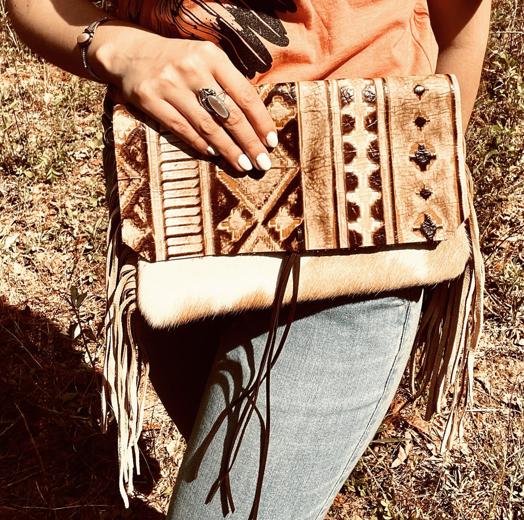Hair on Hide Handbag w/ Sienna Navajo Flap