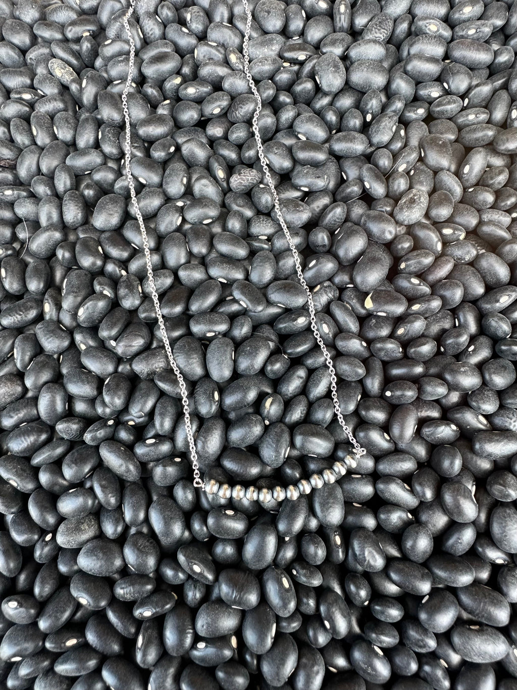 Authentic Silver Pearl Bar Necklace