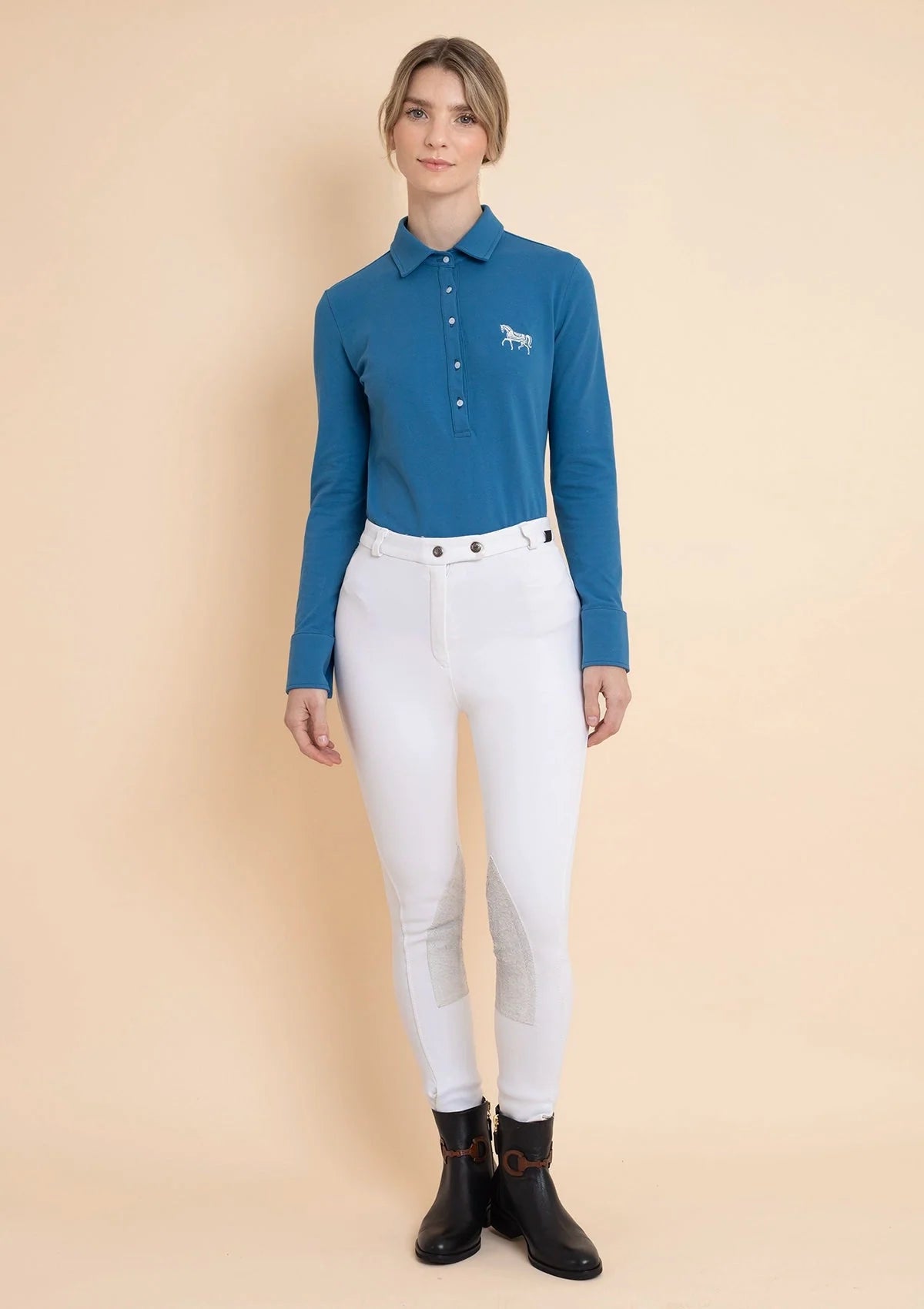 Lucia Cotton Polo-Shirt | Long Sleeve