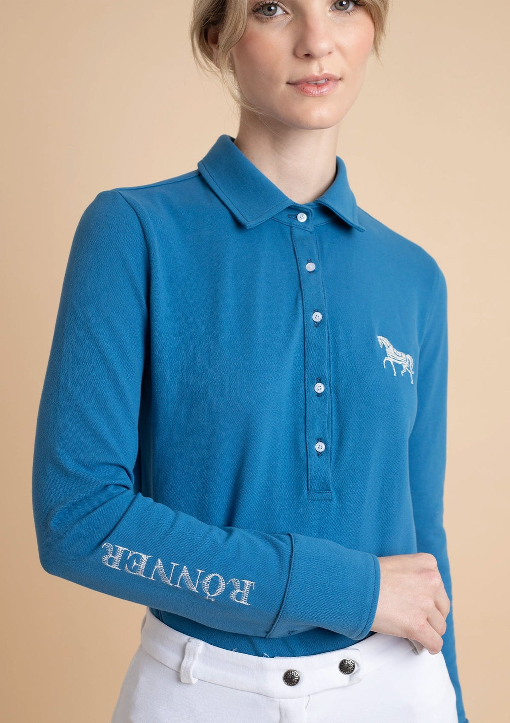 Lucia Cotton Polo-Shirt | Long Sleeve