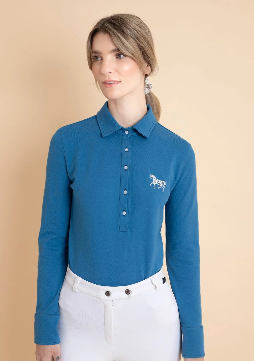 Lucia Cotton Polo-Shirt | Long Sleeve