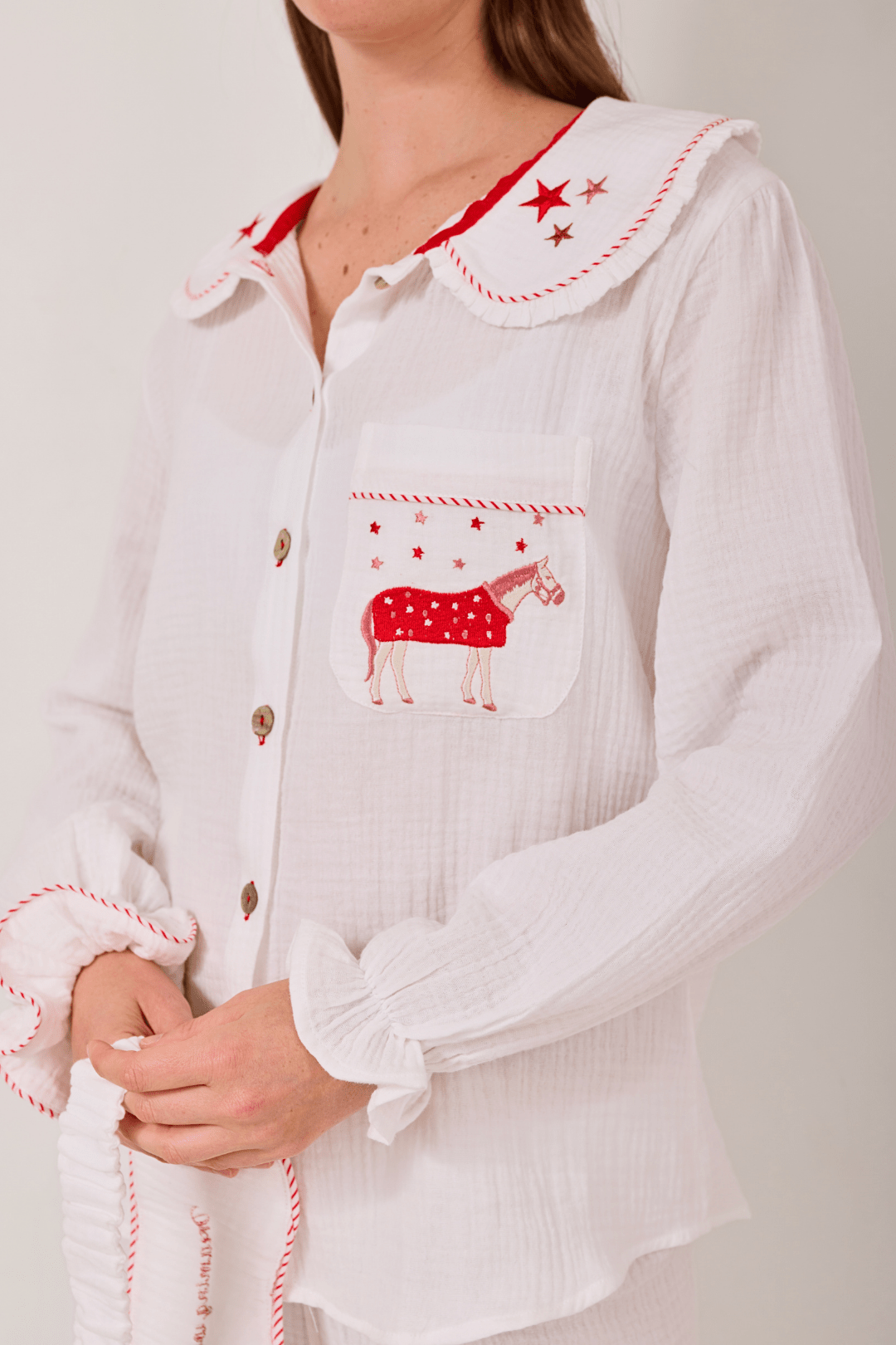 Lucky Stars Horses Pajama Set | Cranberry Limited Edition