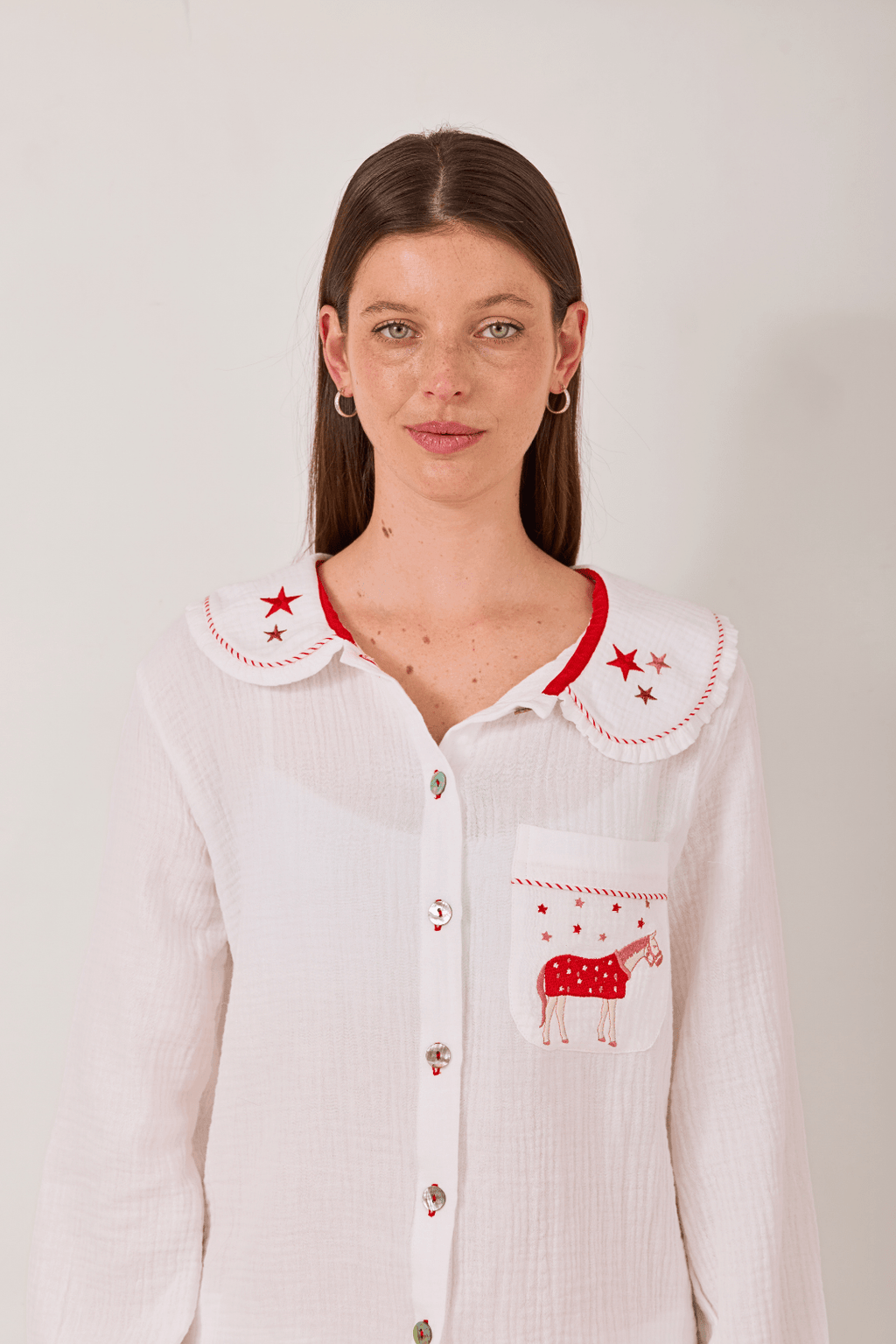 Lucky Stars Horses Pajama Set | Cranberry Limited Edition