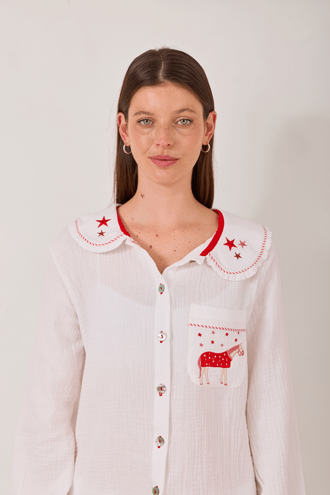 Lucky Stars Horses Pajama Set | Cranberry Limited Edition