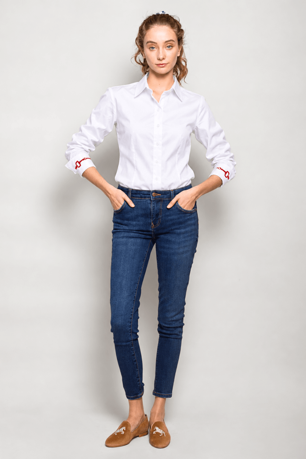 Margarita Cotton Shirt | Embroidered  | White