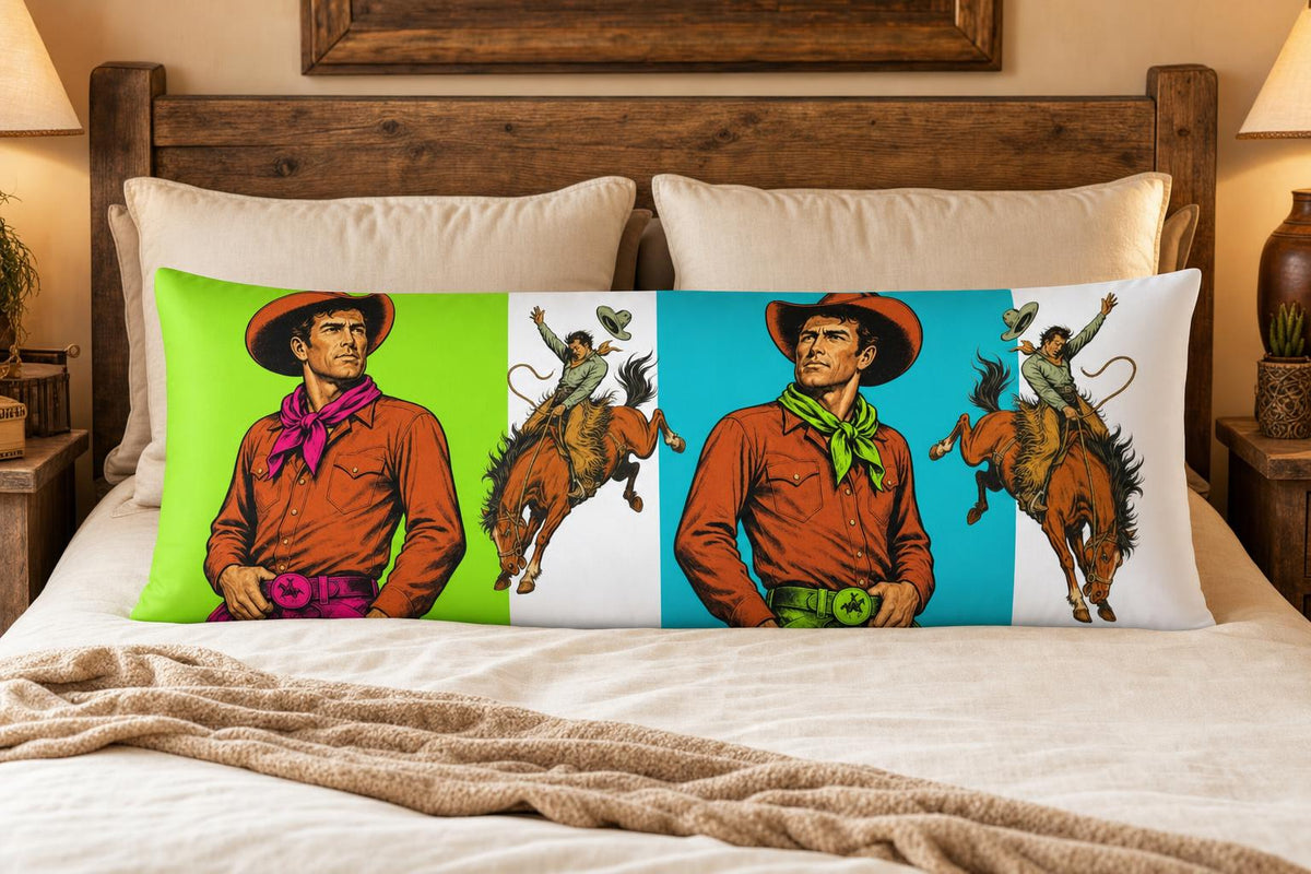 Baha Ranch The Last Roundup Bronc Rider Decorative Body Pillow Cover