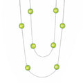 Prince Charming Long Green Enamel Necklace