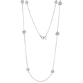 Pave Love Necklace Long 48 Inch Brass Base