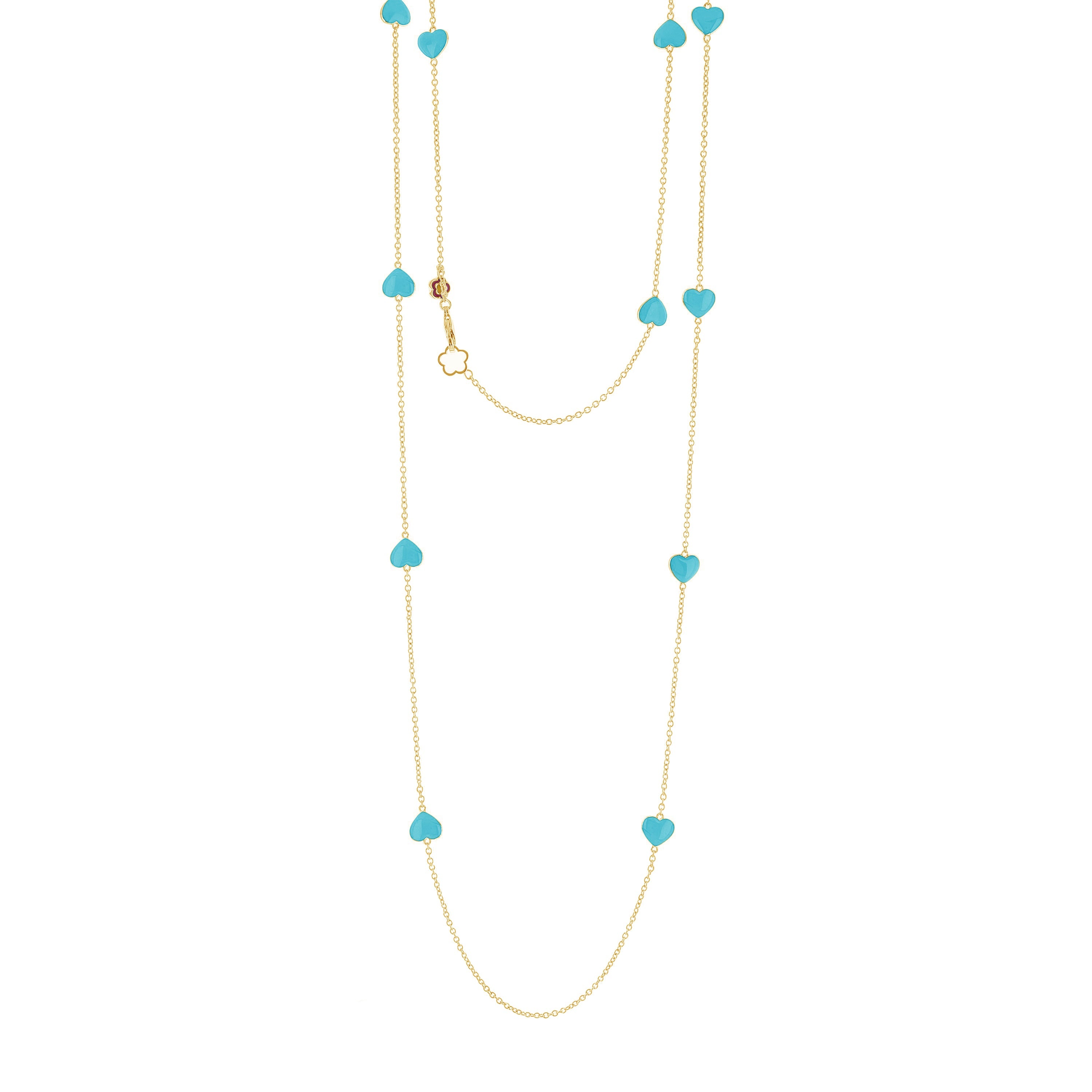 Lots Of Love Necklace 18K Gold Plated Brass Base