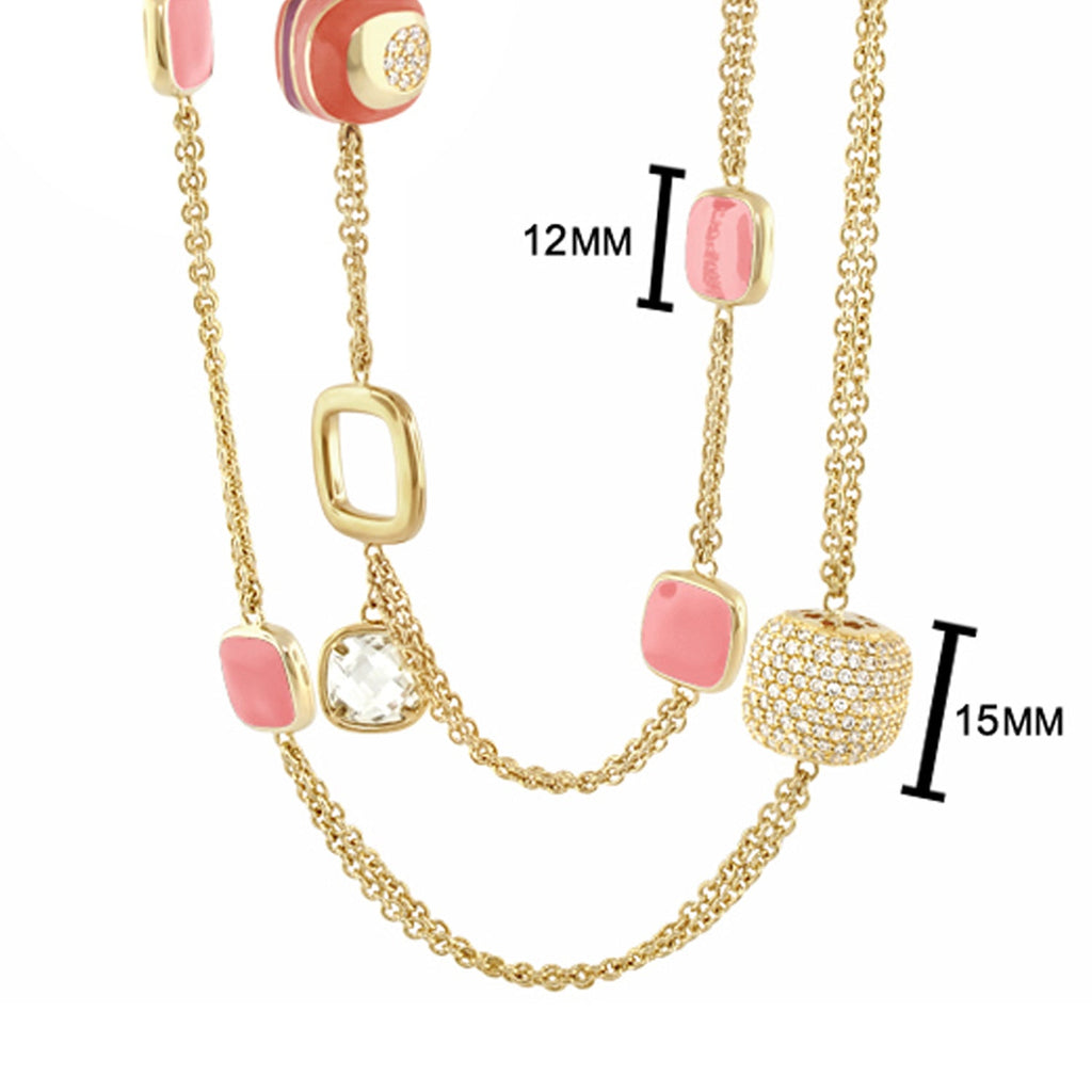 Stripes of Pave Necklace