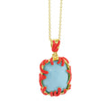 Pretty Little Things Coral Blue Stone Pendant Necklace