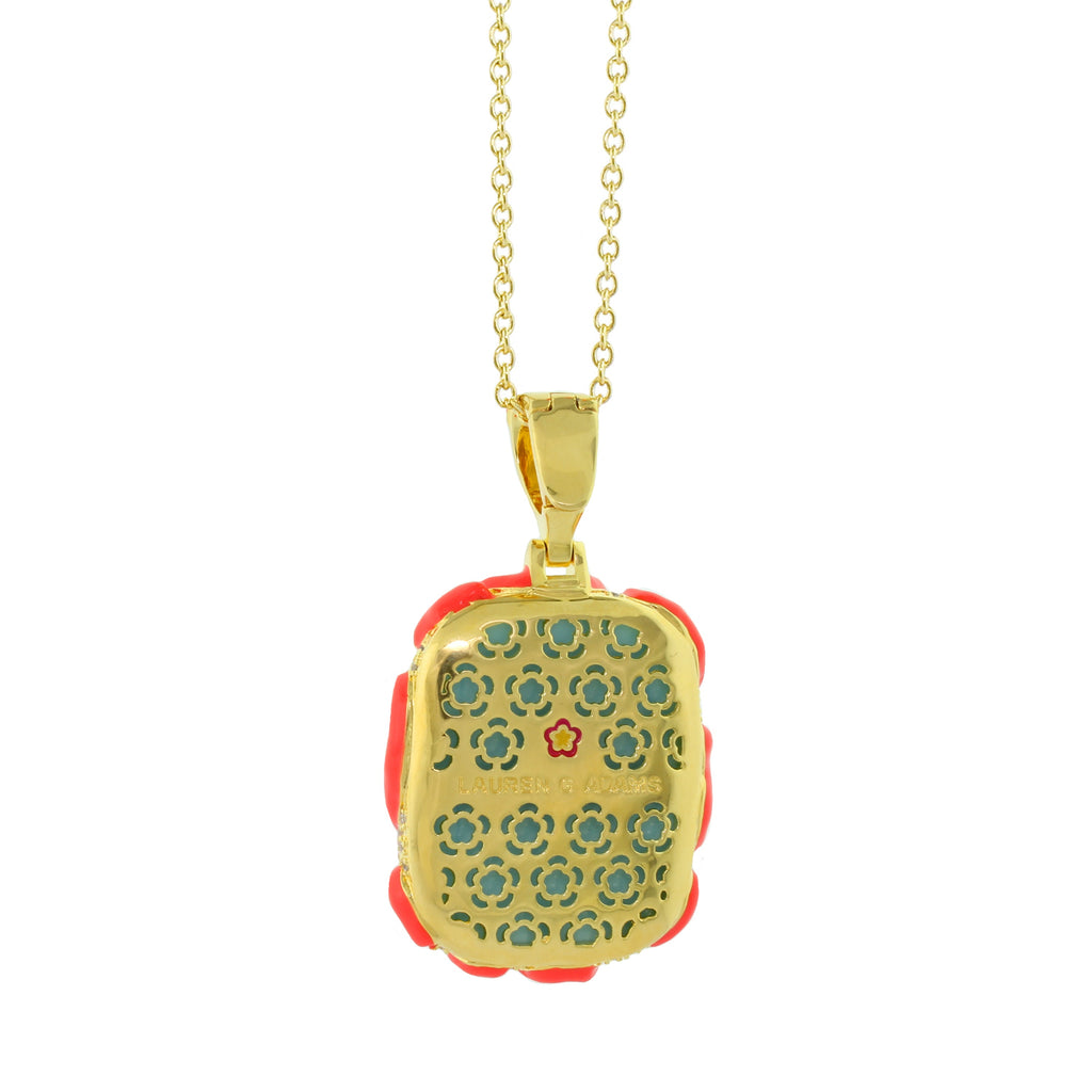 Pretty Little Things Coral Blue Stone Pendant Necklace