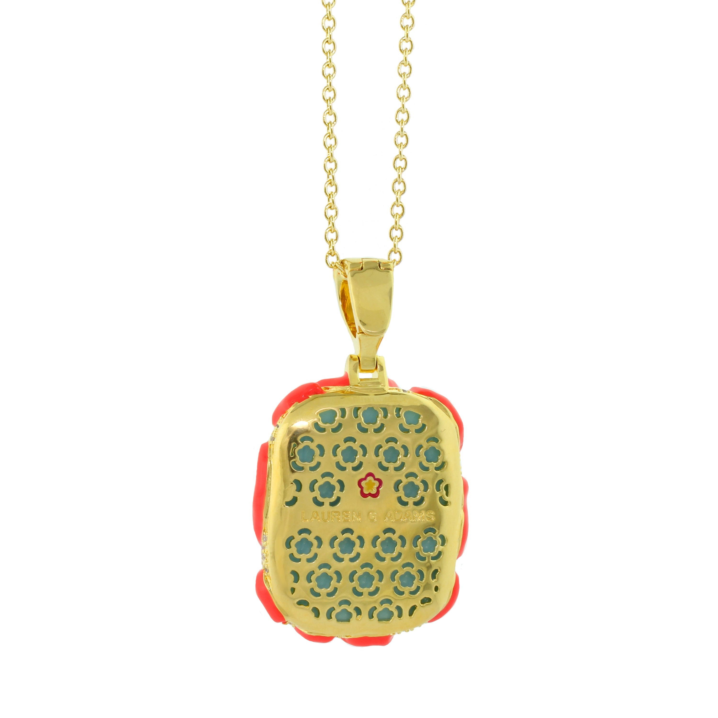 Pretty Little Things Coral Blue Stone Pendant Necklace