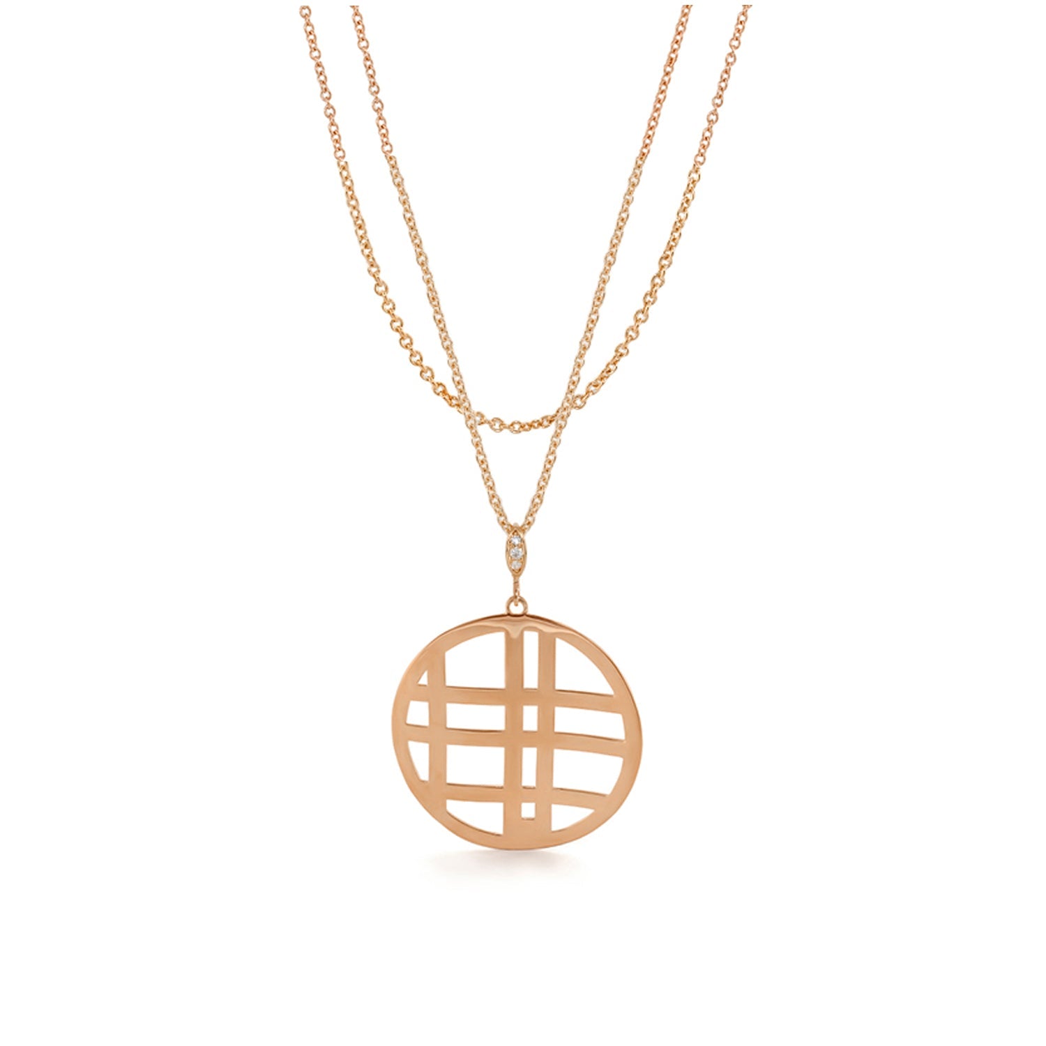 Stamped With Love Grid Long Necklace