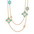 Starry Nights Turquoise Enamel Long Necklace