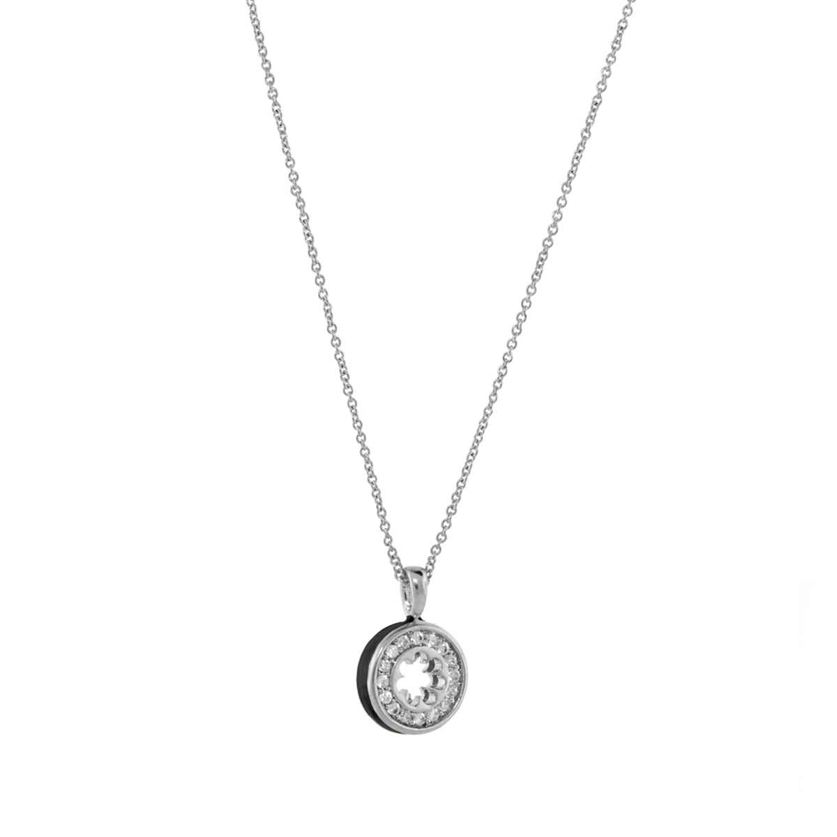 Open Arms Pave Flower Necklace
